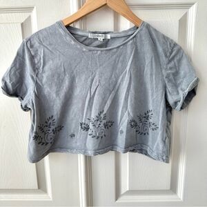 ANM grey cropped short sleeved shirt
